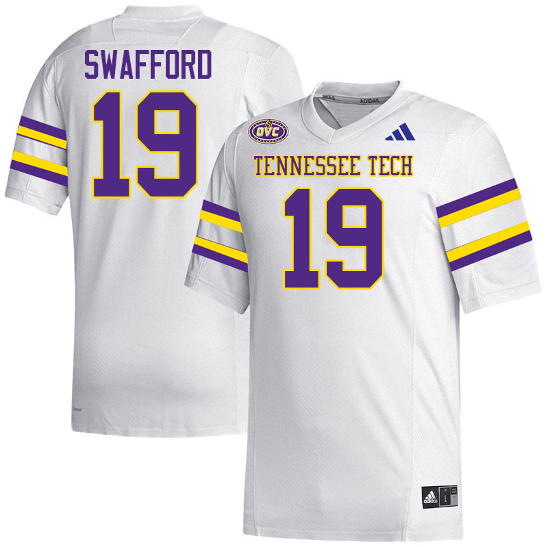 Tennessee Tech Golden Eagles #19 Aaron Swafford College Football Jerseys,Uniforms-White